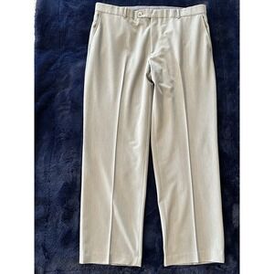 1946 by Ballin Mens 38x30 Gray Dress Pants Total Comfort Stretch Flat Front